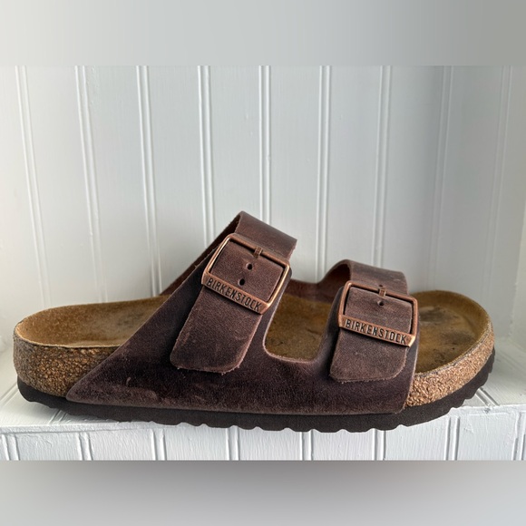 Birkenstock Arizona Habana oiled-leather soft footbed Men’s 7-7.5/Women’s 9-9.5 - Picture 3 of 4